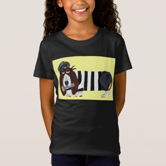 バセットハウンド泥棒 Tシャツ (正面)