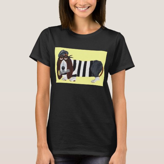 バセットハウンド泥棒 Tシャツ (正面)