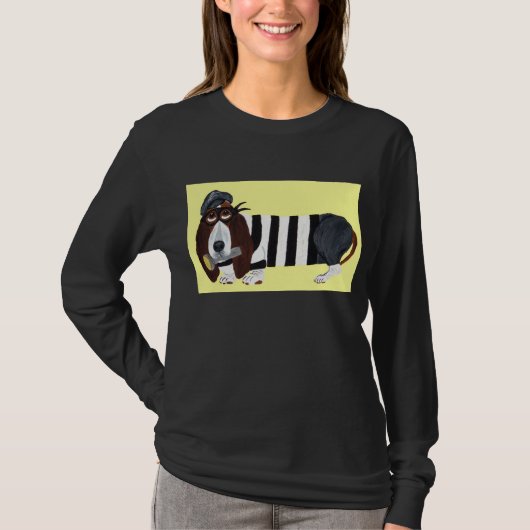 バセットハウンド泥棒 Tシャツ (正面)