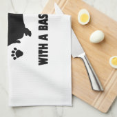 バセットハウンド犬のデザイン キッチンタオル (四つ折り)