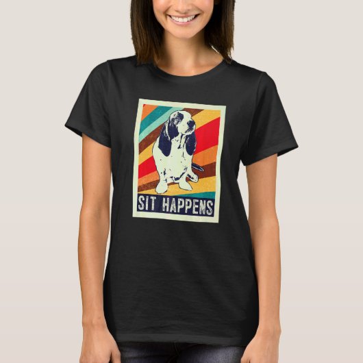 バセットハウンド犬種 23 Tシャツ (正面)