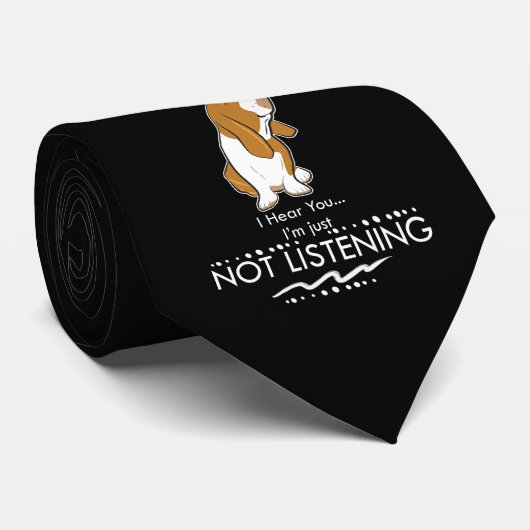バセットハウンド犬-私がどうしても聞いていないことを聞いて下さい ネクタイ (ロール)