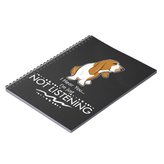 バセットハウンド犬-私がどうしても聞いていないことを聞いて下さい ノートブック (左側)