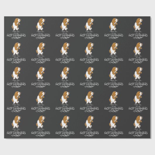 バセットハウンド犬-私がどうしても聞いていないことを聞いて下さい ラッピングペーパー (フラット)