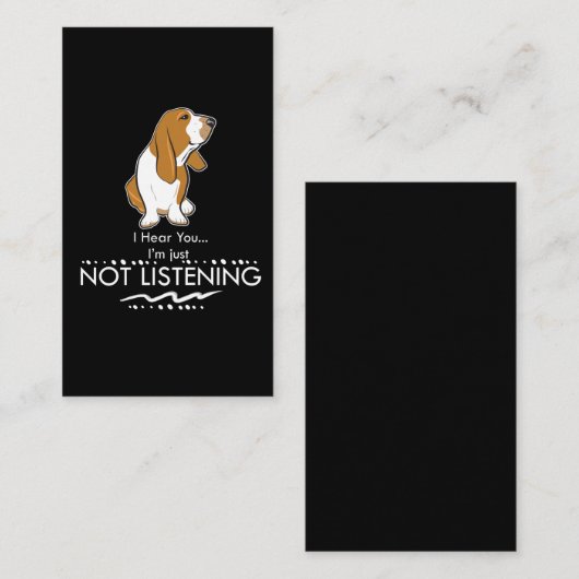 バセットハウンド犬-私がどうしても聞いていないことを聞いて下さい 名刺 (正面/裏面)