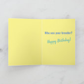 バセットハウンド眼鏡を着て、しわを見ない カード (内部)