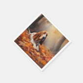 バセットハウンド紅葉秋インスパイア スタンダードカクテルナプキン (角)