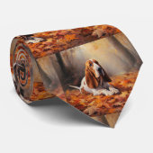 バセットハウンド紅葉秋インスパイア ネクタイ (ロール)