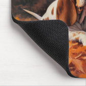 バセットハウンド紅葉秋インスパイア マウスパッド (コーナー)