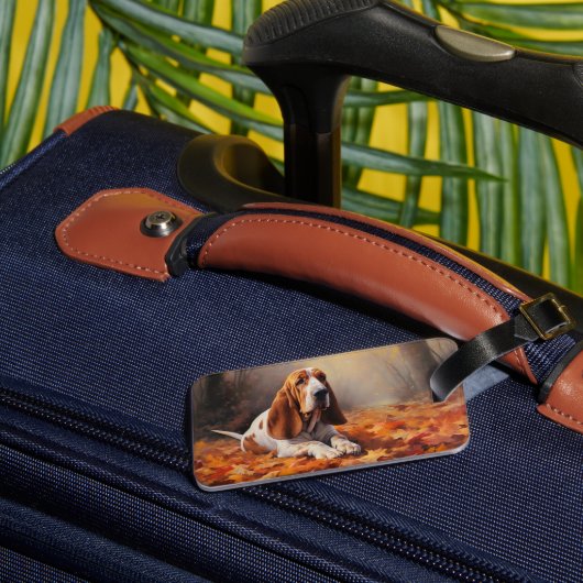 バセットハウンド紅葉秋インスパイア ラゲッジタグ (裏面インサイチュ1)
