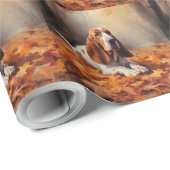 バセットハウンド紅葉秋インスパイア ラッピングペーパー (ロールコーナー)