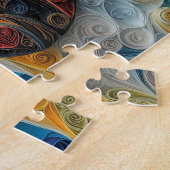 バセットハウンド紙クイリングアートドッグポートレート ジグソーパズル (側面)