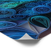 バセットハウンド紙クイリングアートドッグポートレート ポスター (角)