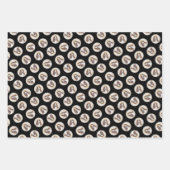 バセットハウンド絵を描の3色かわいいドッグアート ラッピングペーパーシート (正面3)