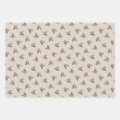 バセットハウンド絵を描の3色かわいいドッグアート ラッピングペーパーシート (正面)