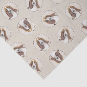 バセットハウンド絵を描の3色かわいいドッグアート 薄葉紙 (詳細)