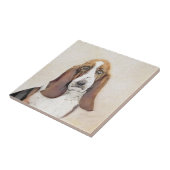 バセットハウンド絵画ズ – かわいいオリジナルドッグアート タイル (側面)