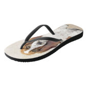 バセットハウンド絵画ズ – かわいいオリジナルドッグアート ビーチサンダル (アングル)