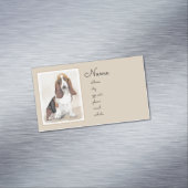 バセットハウンド絵画ズ – かわいいオリジナルドッグアート マグネット名刺 (インサイチュ)