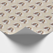 バセットハウンド絵画ズ – かわいいオリジナルドッグアート ラッピングペーパー (角)