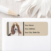 バセットハウンド絵画ズ – かわいいオリジナルドッグアート ラベル (インサイチュ)