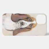 バセットハウンド絵画ズ – かわいいオリジナルドッグアート iPhoneケース (裏面横)