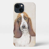 バセットハウンド絵画ズ – かわいいオリジナルドッグアート iPhoneケース (裏面)