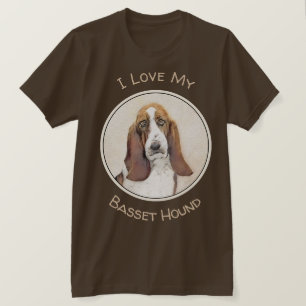 バセットハウンド絵画ズ – かわいいオリジナルドッグアート Tシャツ