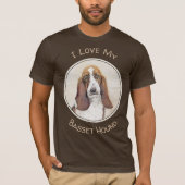 バセットハウンド絵画ズ – かわいいオリジナルドッグアート Tシャツ (正面)