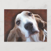 バセットハウンド絵画ファインアートポートレート ポストカード (正面)