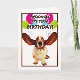 バセットハウンド誕生日カード – woohoo it's your birt カード