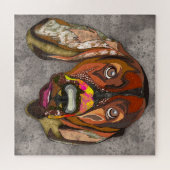 バセットハウンド醜い顔ジグソーパズル ジグソーパズル (横)