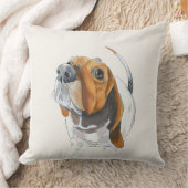 バセットハウンド顔かわいい愛らしい |ラブベースセット クッション (ブランケット)