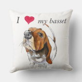 バセットハウンド顔かわいい愛らしい |ラブベースセット クッション (裏面)