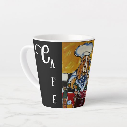 バセットハウンド カフェラテマグ (左アングル)