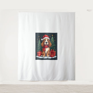 バセットハウンド クリスマスパーティー サンタ 犬好き タペストリー