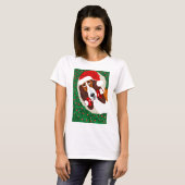 バセットハウンド クリスマスリース Tシャツ (正面フル)
