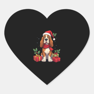 バセットハウンド クリスマス サンタコスプレ ハートシール