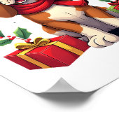 バセットハウンド クリスマス サンタコスプレ ポスター (角)