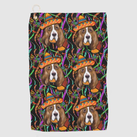 バセットハウンド ゴルフタオル (正面)