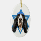 -バセットハウンド-ハヌカーのダビデの星ジャスミン セラミックオーナメント (右)