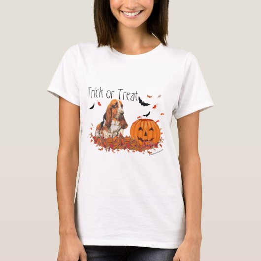 バセットハウンド ハロウィン Tシャツ (正面)