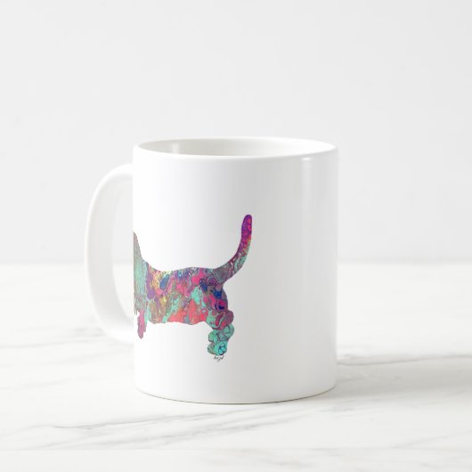 バセットハウンド、バセットハウンドギフト、バセットハウンド コーヒーマグカップ (正面左)