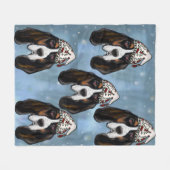 バセットハウンド フリースブランケット (正面(横))