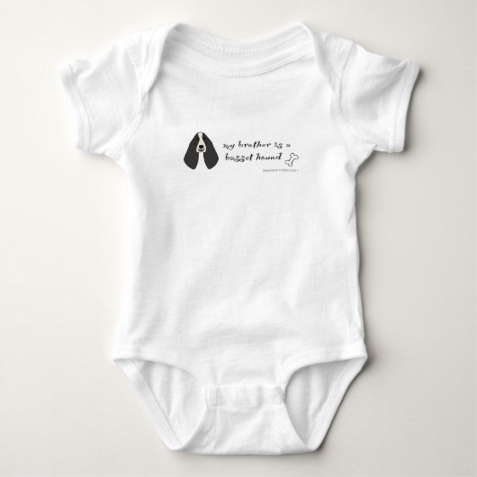 バセットハウンド ベビーボディスーツ (正面)