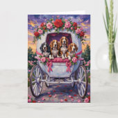 バセットハウンド 犬 バレンタインデー カード (正面)