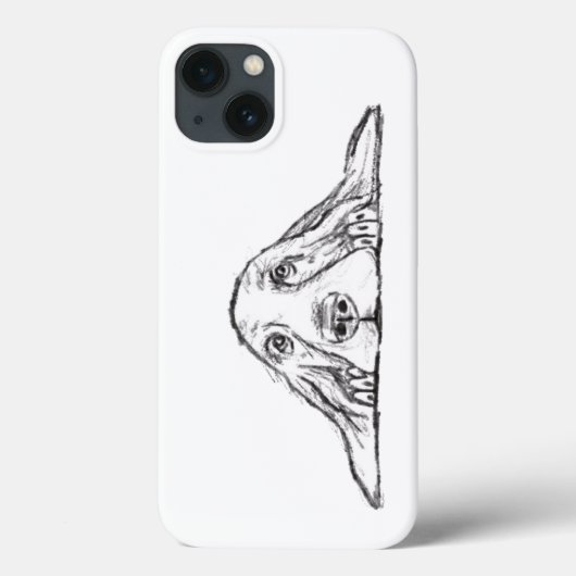 バセットハウンド 黒 白 シンプル 子犬 犬の目 Case-Mate iPhoneケース (裏面)