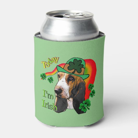 バセットハウンドSaint patricks day 缶クーラー (缶正面)