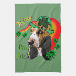 バセットハウンドSt patricks day キッチンタオル