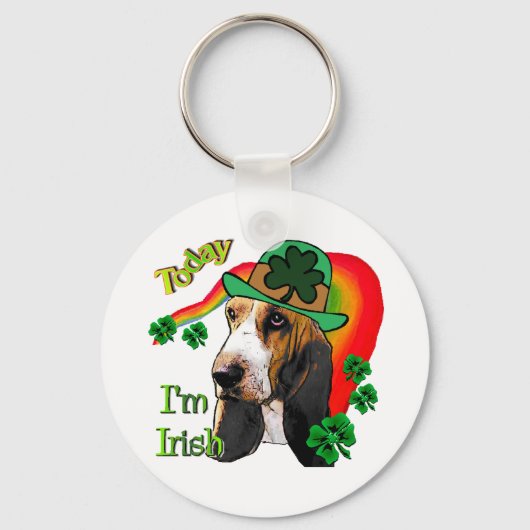 バセットハウンドSt patricks day キーホルダー (正面)
